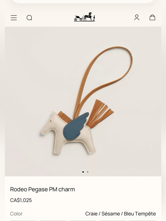 Hermes Accessories - Authentic Hermes Rodeo pegase PM charm